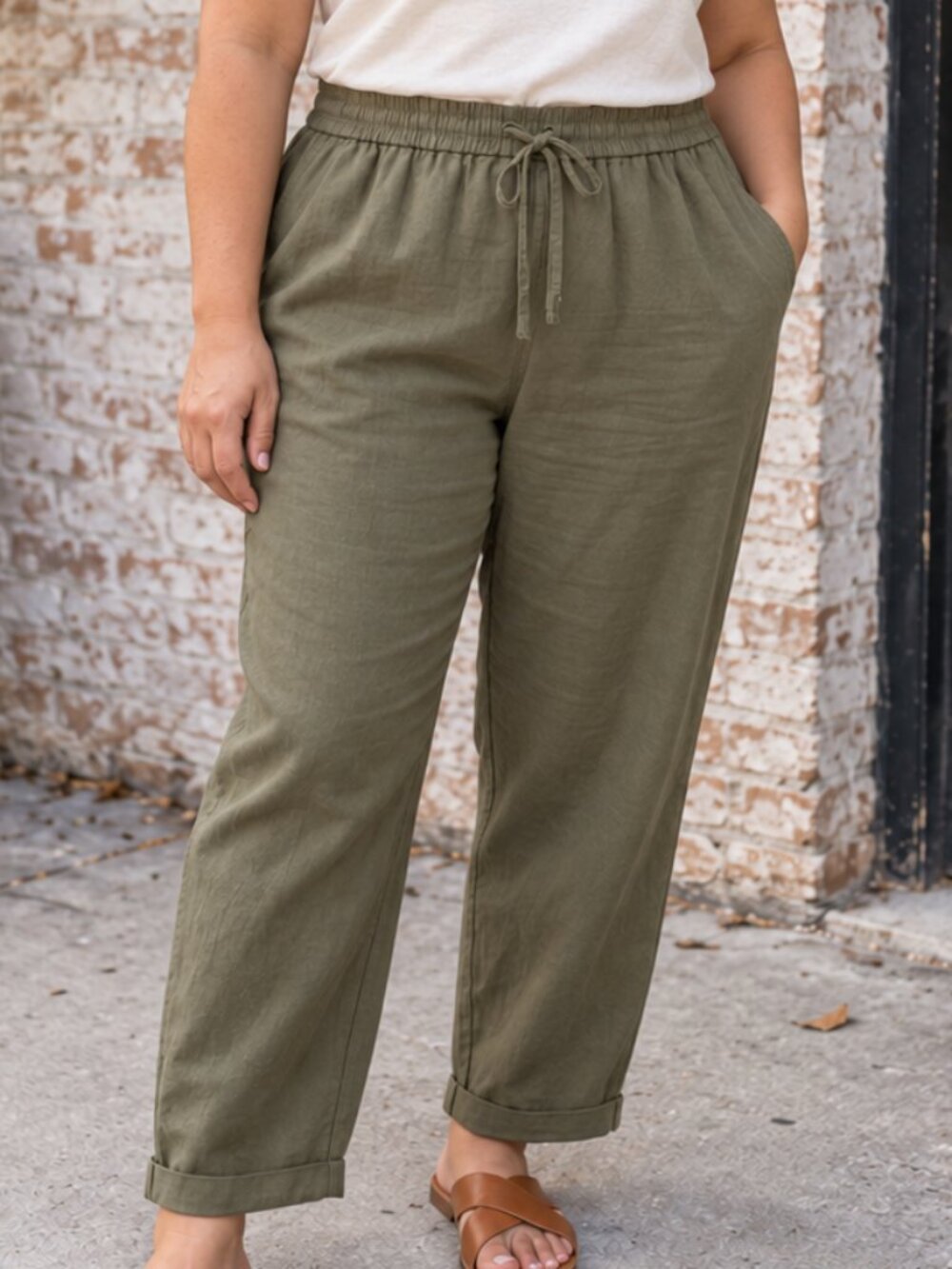 J. Crew Women's Linen Blend Drawstring Pants, Sz 20, NWOT Coastal Gorpcore